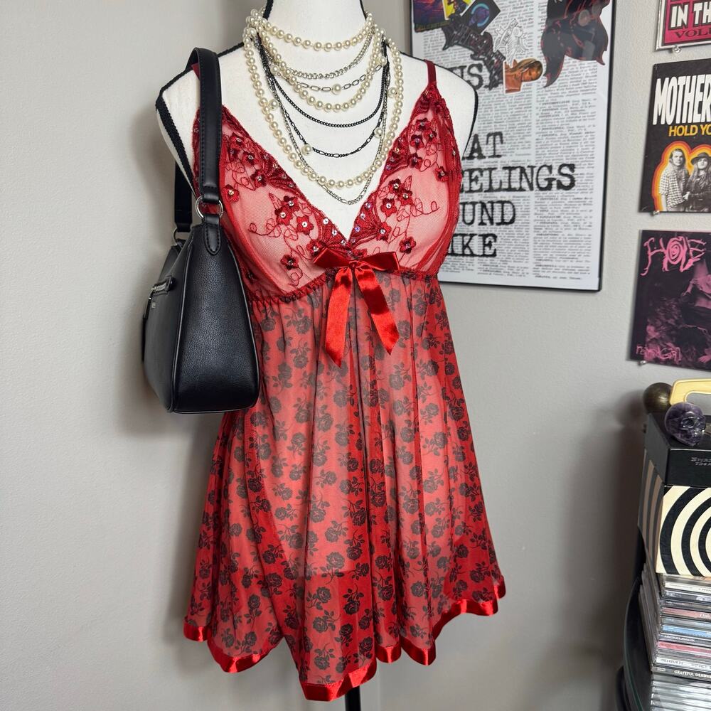 VTG Babydoll Red Slip Dress